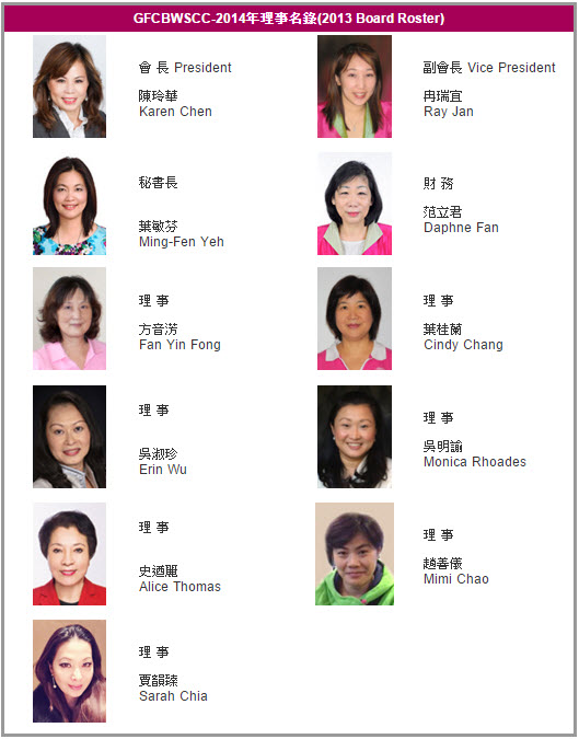 GFCBWSCC-2014理事名錄 (2013 Board Roster)